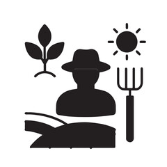 Flat agriculture illustration — outline style vector icon on a white background