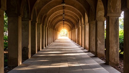 Sunlit Archway Pathway A Serene Passage Through Time