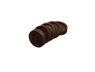 chocolate coin icon 3d illustration render