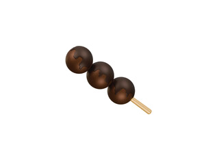 chocolate ball skewers icon 3d illustration render