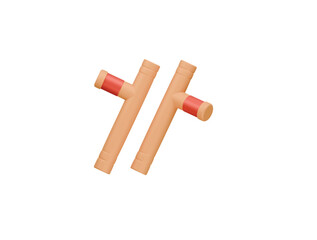 tonfa icon 3d illustration render