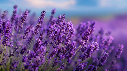 Fototapeta premium Lavender Flowers Swaying in the Field