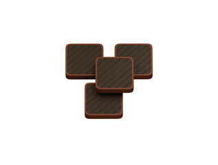 marked chocolate bar icon 3d illustration render