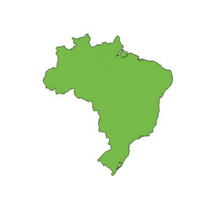 Brazil shaded green map