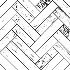 Herringbone Floor Line Silhouette | Black Vector Illustration