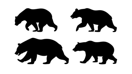 Black bear silhouette designs animal wildlife
