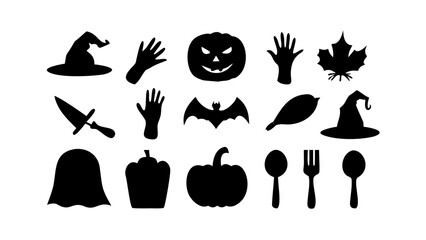 Collection of diverse animal silhouettes wildlife