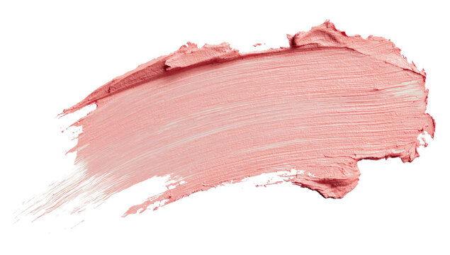 Soft pink lipstick smear cosmetic texture