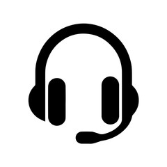 simple vector headset clipart, icon
