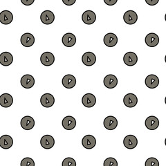 Seamless abstract circles pattern .Seamless geometric drawing with pencils and school buttons, squares and polka dots, digital illustration.