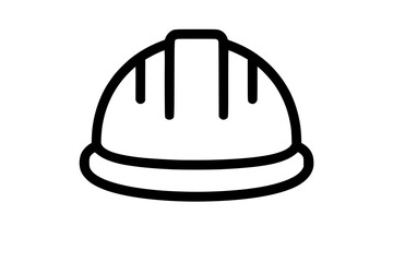 Fototapeta premium Isolated black outline hard hat icon 