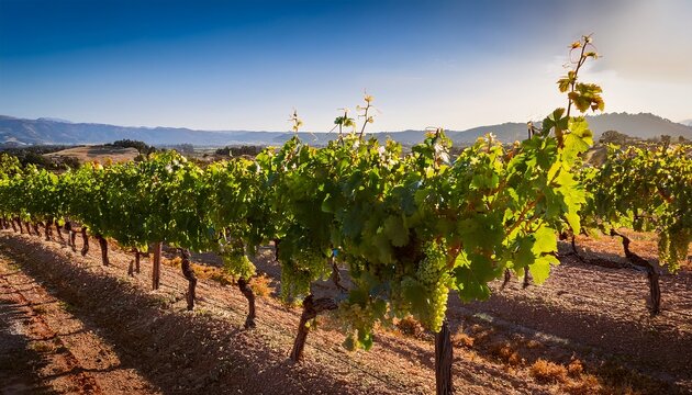 closeup of grape vines in zamora in yolo county california