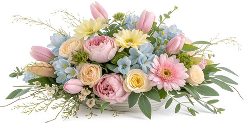 Spring centerpiece isolated on transparent background  