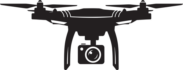 Drone with Camera Silhouette Vector