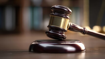 The gavel representing justice and authority in the legal profession.
