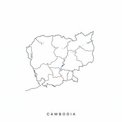 Cambodia map with provinces