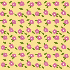 seamless pattern with pink flowers