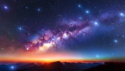 celestial alignment of stars in space with vibrant colors against a starry background