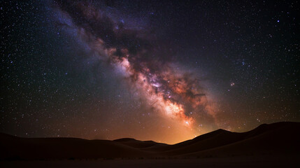 Fototapeta premium Dark sky starry night reveal dazzling display of star.