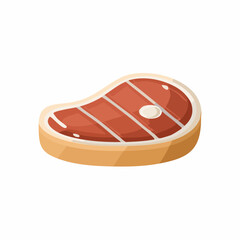Fototapeta premium Cartoon grilled steak meat icon for restaurant menu design and food related projects