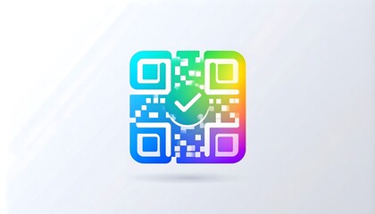 Vibrant QR Code with Checkmark