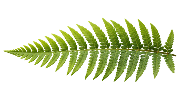 Symmetrical Green Fern Leaf with Serrated Leaflets - Powered by Adobe