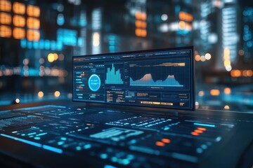 Obraz premium High-Tech Real Estate Investment Analytics with AI in Modern Urban Environment