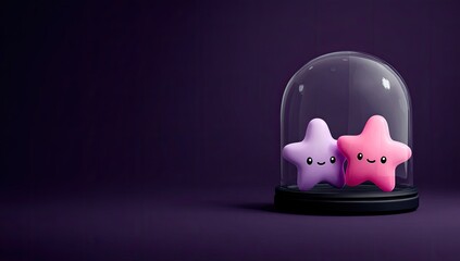 Two kawaii stars in a glass dome (1)