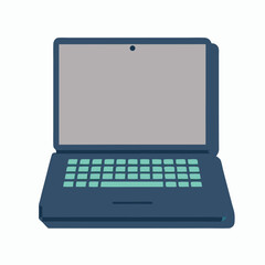 Open Notebook PC with Blank Screen &ndash; Minimalist Vector Icon