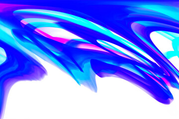 青色で構成された曲線的なグラフィックペイント