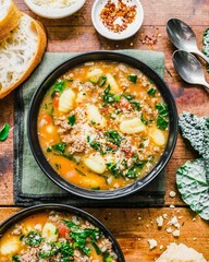 Hearty Italian-style Gnocchi Soup with Ground Meat