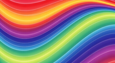 Vibrant Rainbow Curved Lines Abstract Background