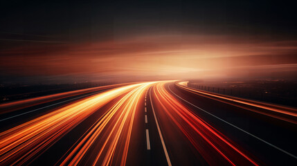 Road speed motion blur traffic at night