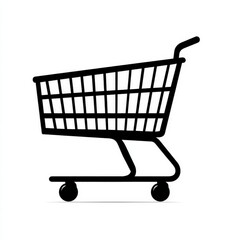 silhouette of a shopping cart isolated on a white background