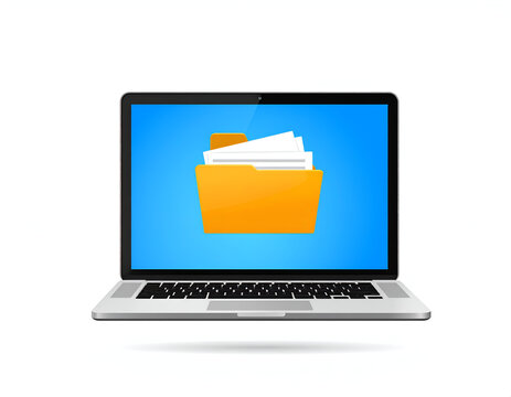 Laptop computer screen displaying a folder icon.