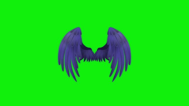Angel birds flying wings animation video green screen.