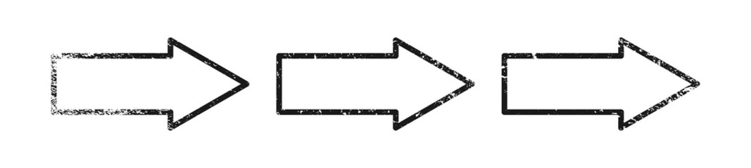 Set of grunge borders in arrow form
