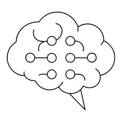 Minimalist line art cloud design for brainstorming and ideas simple and clean vector graphic