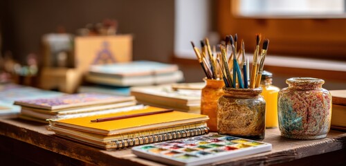 Art Supplies in Cozy Neighborhood Stationery Shop