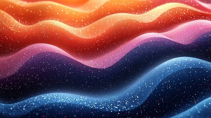 Obraz premium Abstract Color Wave Gradient Background: Blue, Orange, Pink Flat Vector Design for Web UI, High-Res 