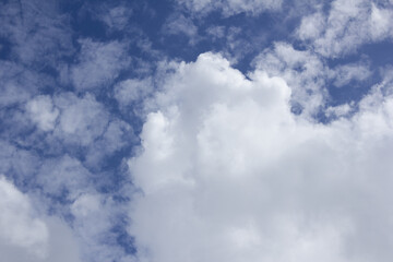 Blue sky with puffy clouds