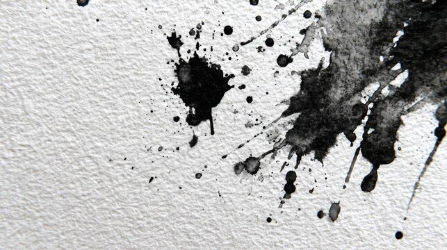 a monochrome artwork with a splatter like pattern resembling ink splatters. in the center, there is an irregular, darker than the rest shape that creates a contrast against the lighter background