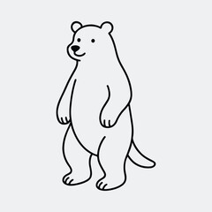 Silhouette bear standing upright cute animal vector illustration