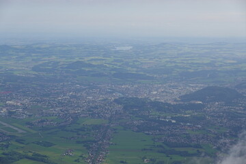 The panorama opening from Untersberg mountain, Salzburg, Austria