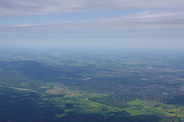 The panorama opening from Untersberg mountain, Salzburg, Austria