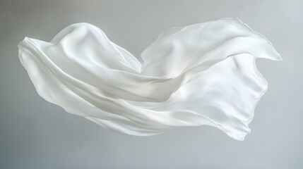 A delicate, flowing fabric dances in the air, creating a sense of ethereal beauty and graceful movement with its soft folds and subtle shadows.