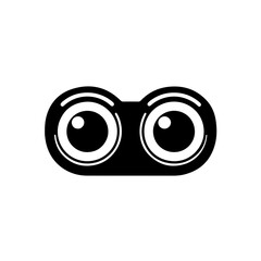 simple vector robot eyes clipart, icon