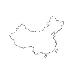 Obraz premium China map blank outline for geographic designs