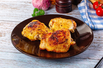 Roasted chicken thighs with spices