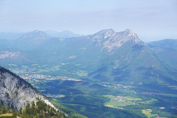 The panorama opening from Untersberg mountain, Salzburg, Austria
